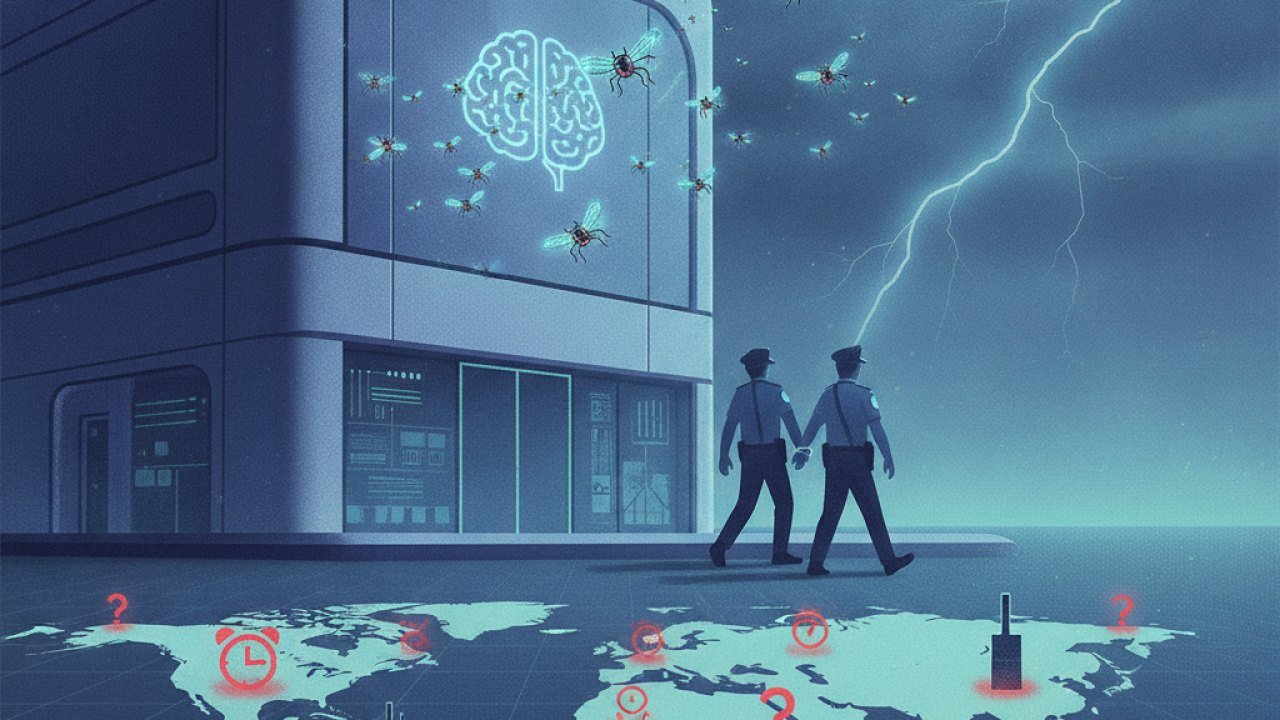 Arrest Over Hidden Bugs at OpenAI Sparks Global Alarm for Frontier AI Labs - Editorial Visual