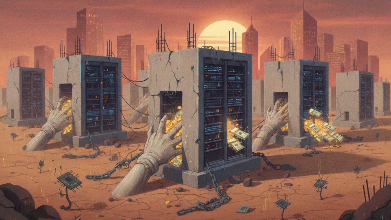 Why Wall Street Is Pulling Billions Out of Debt-Heavy AI Data Center Builders - Editorial Visual